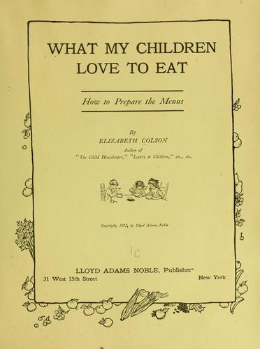 What my children love to eat