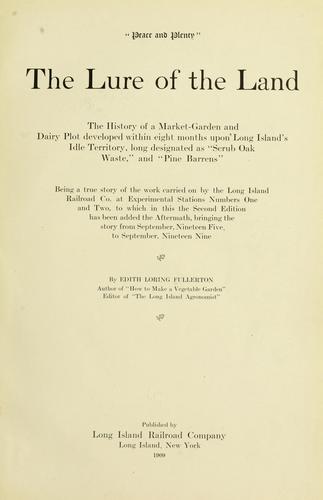 The lure of the land