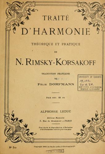 Traité d'harmonie théorique et pratique de N. Rimsky-Korsakoff