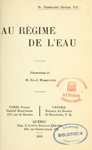 Au régime de l'eau