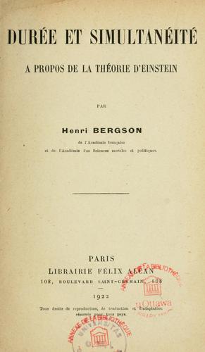 Durée et simultanéité