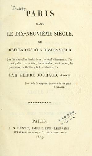 Paris dans le dix-neuvième siècle