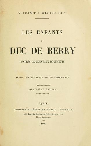 Les enfants du Duc de Berry