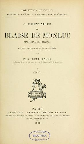 Commentaires de Blaise de Montluc, maréchal de France