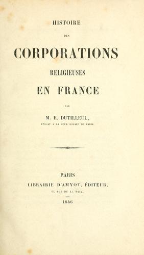 Histoire des corporations religieuses en France