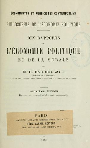 Philosophie del'économie politique