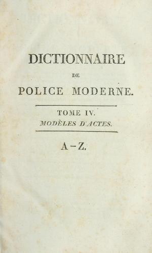 Dictionnaire de police moderne pour toute la France