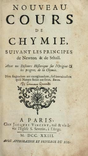 Nouveau cours de chymie