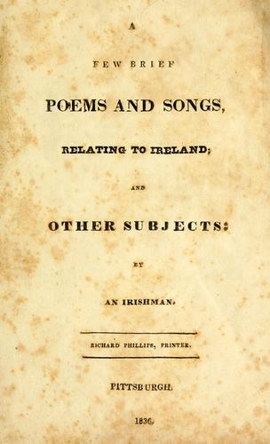A few brief poems and songs