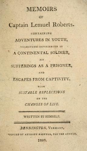 Memoirs of Captain Lemuel Roberts.