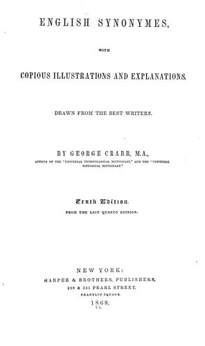 English synonymes, with copious illustrations and explanations