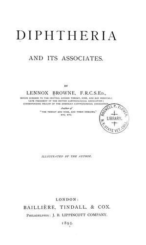 Diphtheria and its associates