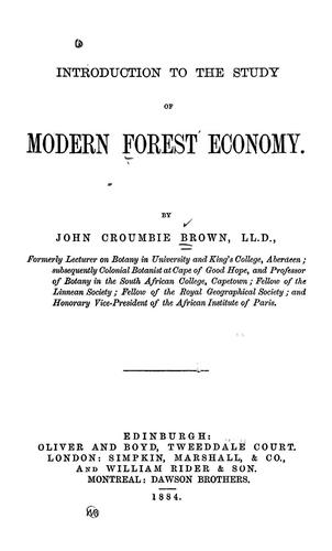 Introduction to the study of modern forest economy