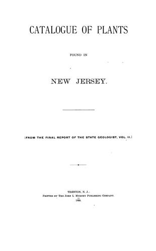 Catalogue of plants found in New Jersey