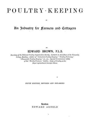 Poultry-keeping as an industry for farmers and cottagers