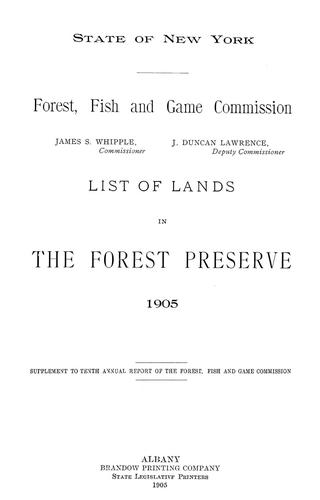 List of lands in the forest preserve