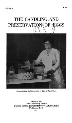 The candling and preservation of eggs.