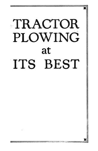 Tractor plowing at its best ...