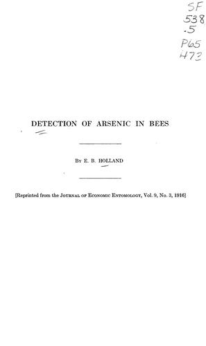 Detection of arsenic in bees