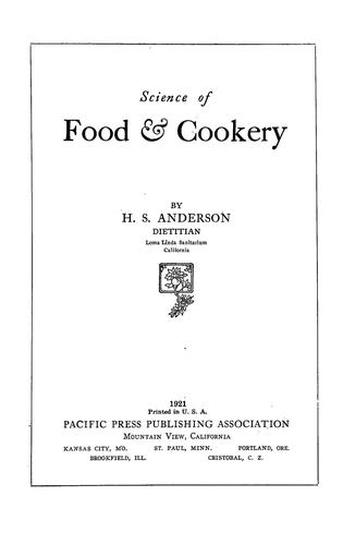 Science of food and cookery