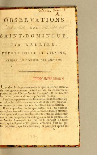 Observations sur Saint-Domingue
