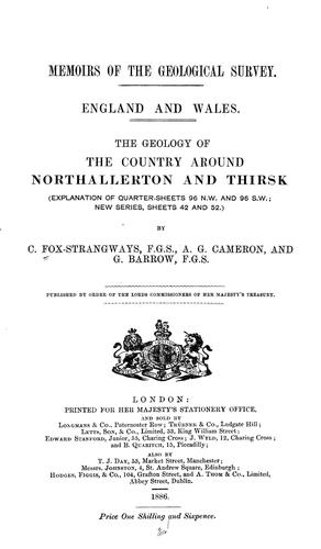 The geology of the country around Northallerton and Thirsk