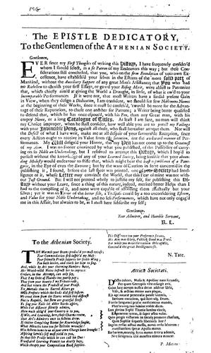 To the Athenian Society