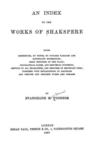 An index to the works of Shakspere giving references