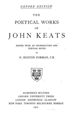 The poetical works of John Keats