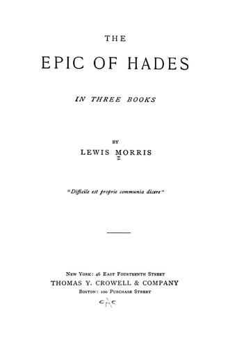 The epic of Hades, in three books