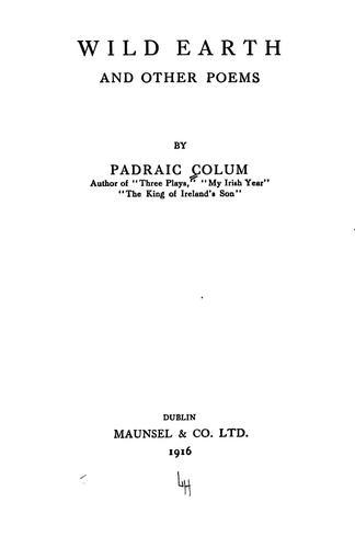 Wild earth, and other poems