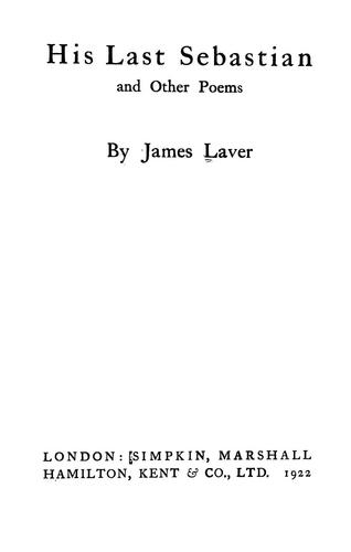 His last Sebastian and other poems