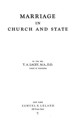 Marriage in church and state