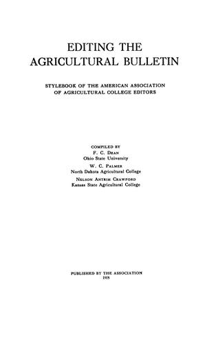 Editing the agricultural bulletin