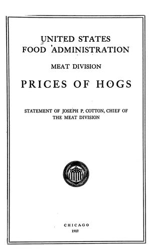Prices of hogs.