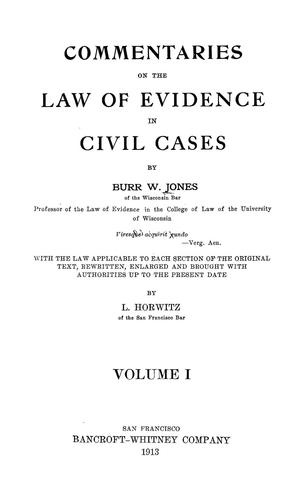 Commentaries on the law of evidence in civil cases