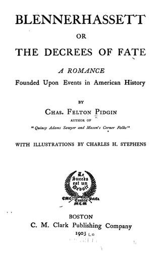 Blennerhassett, or, The decrees of fate