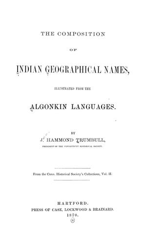 The composition of Indian geographical names