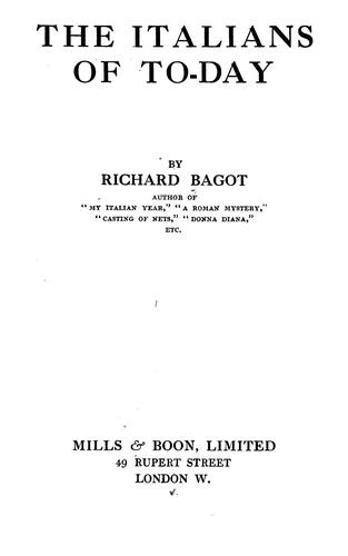 The Italians of to-day