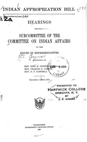 Indian appropriation bill.