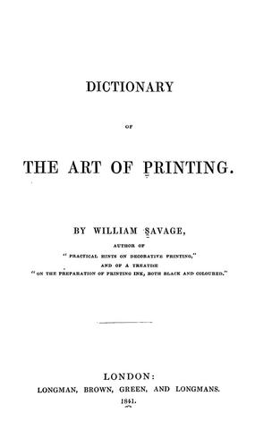 A dictionary of the art of printing