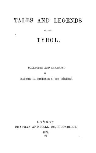 Tales and legends of the Tyrol