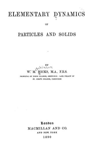 Elementary dynamics of particles and solids