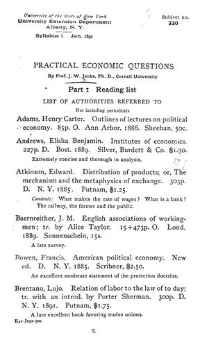 Practical economic questions