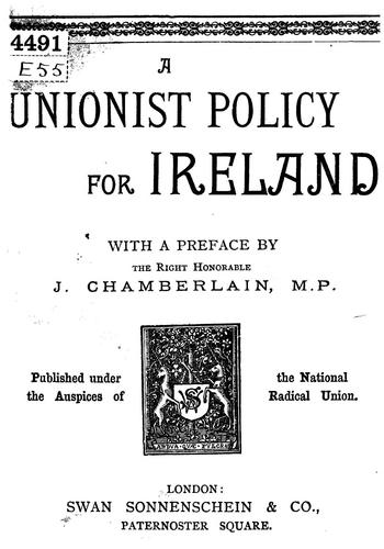A unionist policy for Ireland