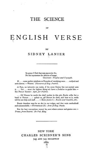 The science of English verse