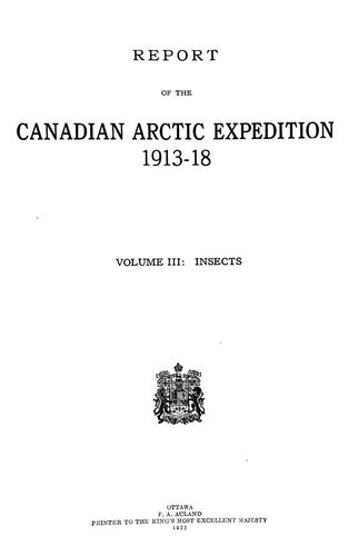 Report of the Canadian Arctic Expedition 1913-18.