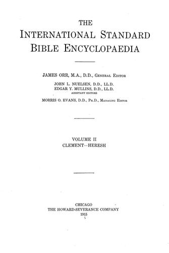 The International standard Bible encyclopedia.
