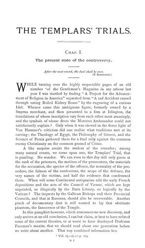 The Templars' trials