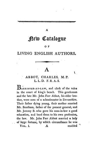 A New catalogue of living English authors